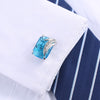Men's Shirt Blue Crystal French Cufflinks