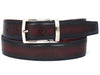 PAUL PARKMAN Men's Leather Belt Dual Tone Navy & Bordeaux