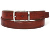 PAUL PARKMAN Men's Leather Belt Hand-Painted Reddish Brown