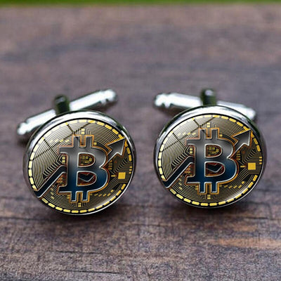 Bitcoin Time Gem Fashion French Cufflinks Metal Jewelry