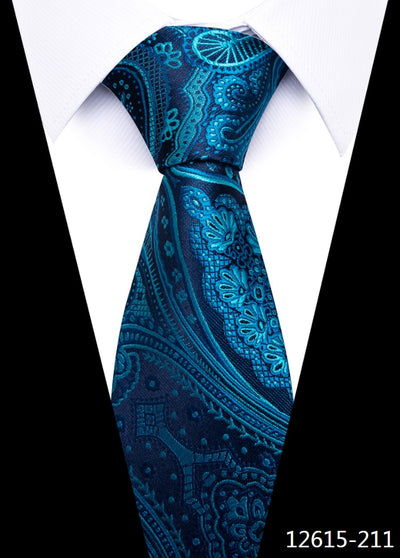 8 CM Classic Men's Tie, Many Colors. Newest Design Silk Necktie Striped Sky Blue