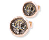 Tourbillon Movement French Shirt Cufflinks Stainless Steel Mechanical