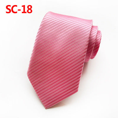 Business Tie Solid Color High Density Polyester Silk Men's Tie
