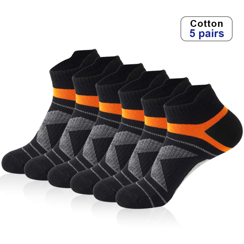 Toe Socks Men Five Fingers Breathable Cotton Cycling Short Ankle Socks  Sport Running Black White Grey