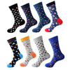 Men's Colorful Diamond And Square Pattern 8 Pack Bundle Socks