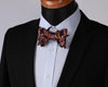 Black & Orange Paisley Mens Silk Self tie Bow Tie with Pocket Squares