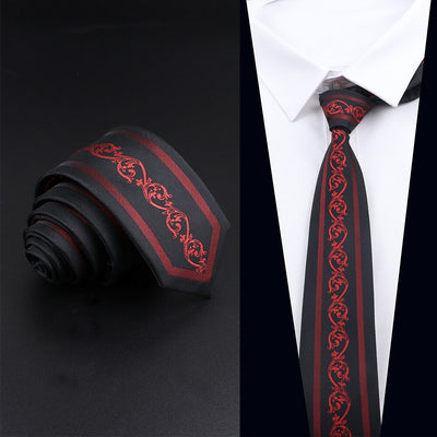 Mens Luxury Ties Red Silvery Golden Floral Jacquard Necktie Accessories / Wedding Party Gift For Man