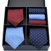 'Gift Box Pack' 3 Sets Mens Tie Skinny Silk Classic Jacquard Woven 'Extra long'  With Tie Hanky Set For Men