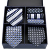 'Gift Box Pack' 3 Sets Mens Tie Skinny Silk Classic Jacquard Woven 'Extra long'  With Tie Hanky Set For Men