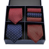 'Gift Box Pack' 3 Sets Mens Tie Skinny Silk Classic Jacquard Woven 'Extra long'  With Tie Hanky Set For Men