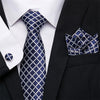 Fashion Business Silver Plaid Silk Men's Tie Neck Tie 7.5cm Ties for Men Formal Luxury Wedding Quality