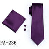 Solid Color Neckties Plain Silk Tie Sets Ties...For Wedding Party Business