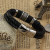 Classic Wide Weave Wristband Leather Bracelets for Men Vintage Mens Bracelet Jewelry