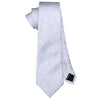 Fashion 100% Silk White Mens  Wedding Tie Hanky Set Barry.Wang Fashion Designer Paisley Floral Neckties For Men
