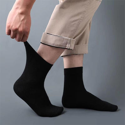 10pairs/ Men's Socks Polyester Cotton Middle Tube Socks Summer Thin Solid Color Breathable Business Men's Socks