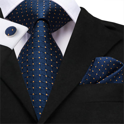 Business or Wedding Tie for Men Silk, Hankerchief and Cufflinks Included