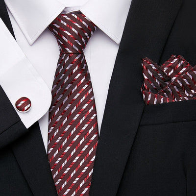 Mens Tie Skinny Blue palid  Silk Classic Jacquard Woven Extra long Tie Hanky Cufflink Set For Men Formal Wedding Party