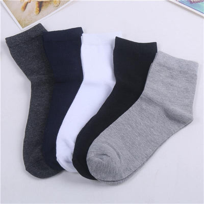 10pairs/ Men's Socks Polyester Cotton Middle Tube Socks Summer Thin Solid Color Breathable Business Men's Socks