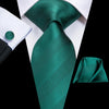 60 Various Colors of Striped Silk Ties For Men+Hanky+Cufflinks