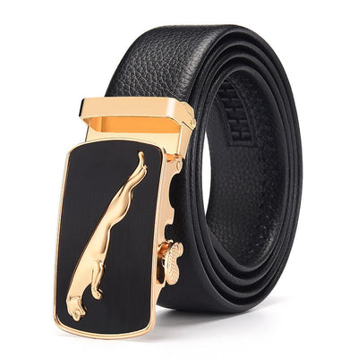 Men Belts Metal Automatic Buckle Brand High Quality Leather Belts for Men Famous Brand Luxury Work Business Strap  ZDP001D