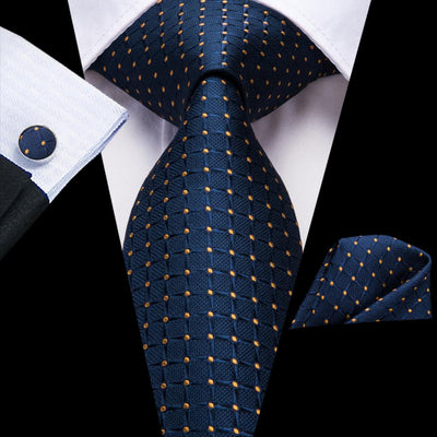 Business or Wedding Tie for Men Silk, Hankerchief and Cufflinks Included