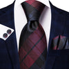 Business or Wedding Tie for Men Silk, Hankerchief and Cufflinks Included