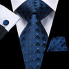 Business or Wedding Tie for Men Silk, Hankerchief and Cufflinks Included