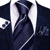 Business or Wedding Tie for Men Silk, Hankerchief and Cufflinks Included