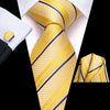 60 Various Colors of Striped Silk Ties For Men+Hanky+Cufflinks