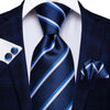 Business or Wedding Tie for Men Silk, Hankerchief and Cufflinks Included