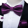 Classic Black Men Bow Ties 100% Silk Bowties Butterfly Pocket Square Cufflinks Set Suit Paisley Gold Pre-Tied Bow Tie