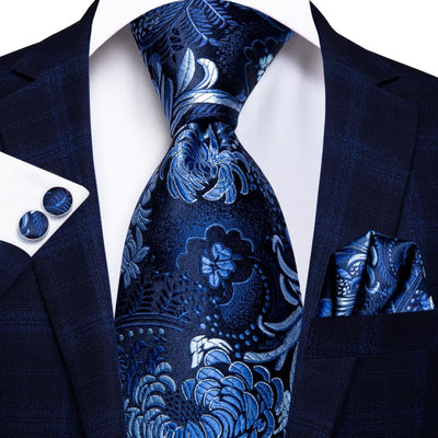 Business or Wedding Tie for Men Silk, Hankerchief and Cufflinks Included