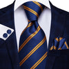 Business or Wedding Tie for Men Silk, Hankerchief and Cufflinks Included
