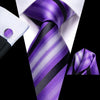 60 Various Colors of Striped Silk Ties For Men+Hanky+Cufflinks