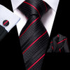 60 Various Colors of Striped Silk Ties For Men+Hanky+Cufflinks