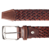 34 mm Weave Leather Belt Brown