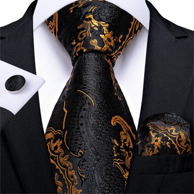 Luxury Styled Silk Tie for Men with Cufflinks and Puff