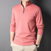 Mens Casual Stand Collar Long Sleeve Top