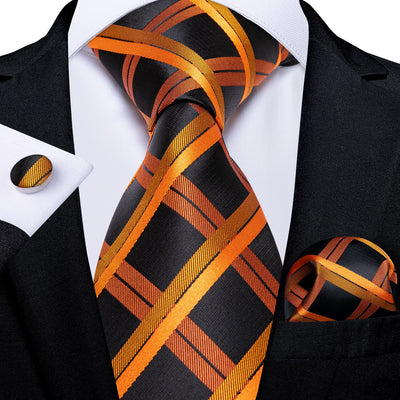 Luxury Styled Silk Tie for Men with Cufflinks and Puff