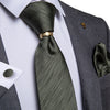 Classic 100% Silk Men Neck Tie Teal Green Paisley Men's Ties Pocket Square