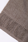 Brown ruffled alpaca wool scarf